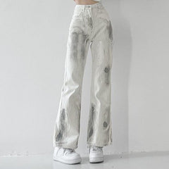 Casual Patchwork Streetwear Wide Leg Pants Mssza