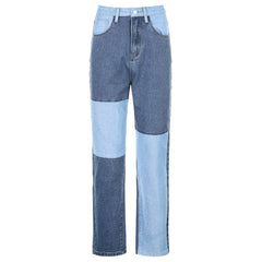 Casual Patchwork Streetwear Wide Leg Pants Mssza