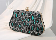 Casual Pearl Beaded Shoulder Bag Metal Cage Clutches Handbags Mssza