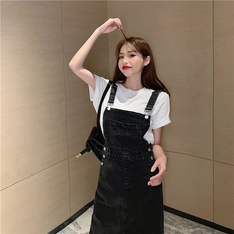Casual Pencil Slash Neck Non Stretch Adjustable Strap Jean Rompers Mssza