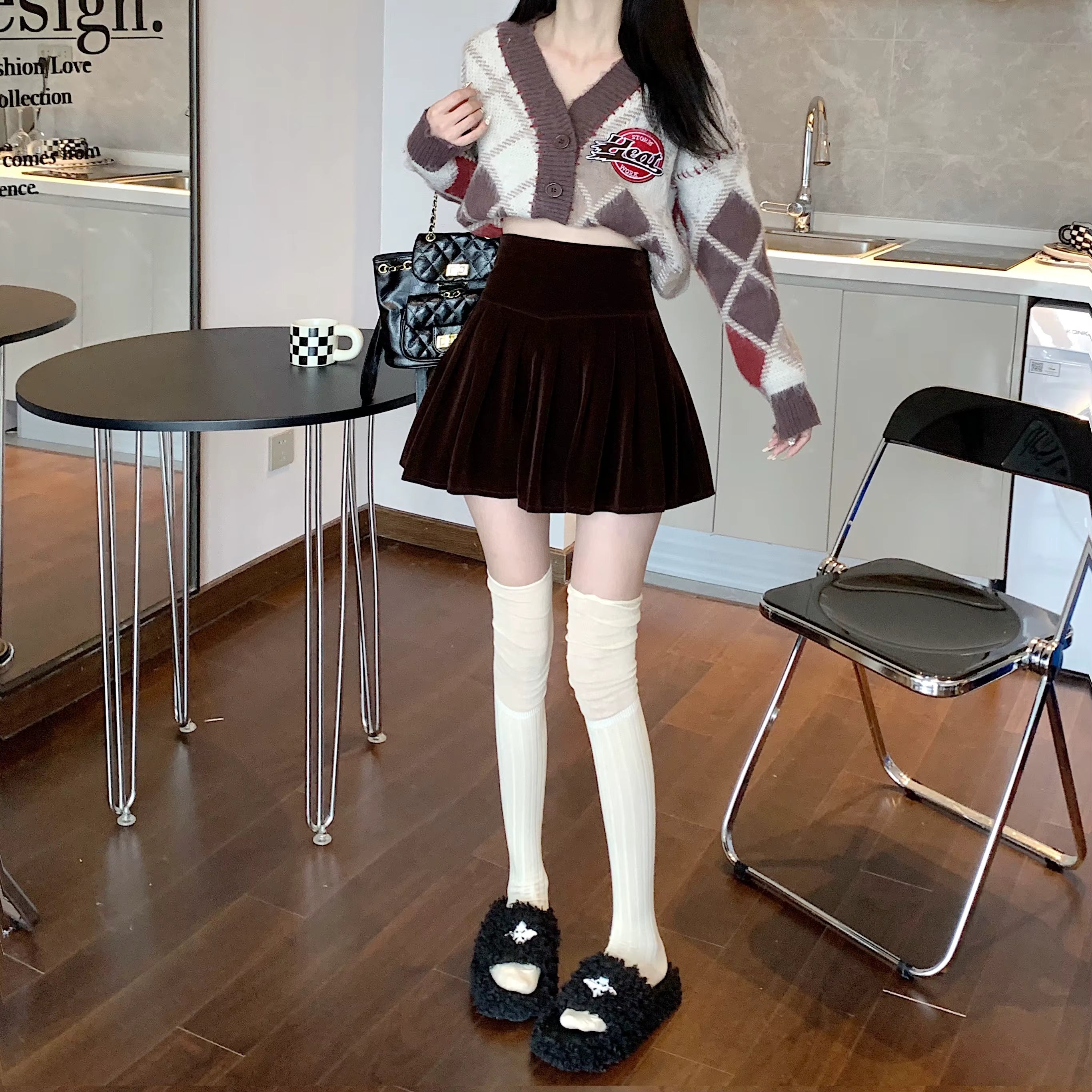 Casual Pleated Empire A-Line High Waist Medium Stretch Mini Skirts Mssza