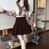 Casual Pleated Empire A-Line High Waist Medium Stretch Mini Skirts Mssza