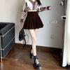 Casual Pleated Empire A-Line High Waist Medium Stretch Mini Skirts Mssza