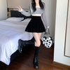 Casual Pleated Empire A-Line High Waist Medium Stretch Mini Skirts Mssza