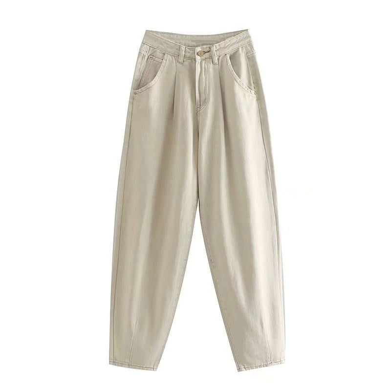Casual Pleated Loose Streetwear Pocket Cowboy Pants Mssza