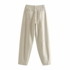 Casual Pleated Loose Streetwear Pocket Cowboy Pants Mssza