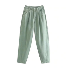 Casual Pleated Loose Streetwear Pocket Cowboy Pants Mssza