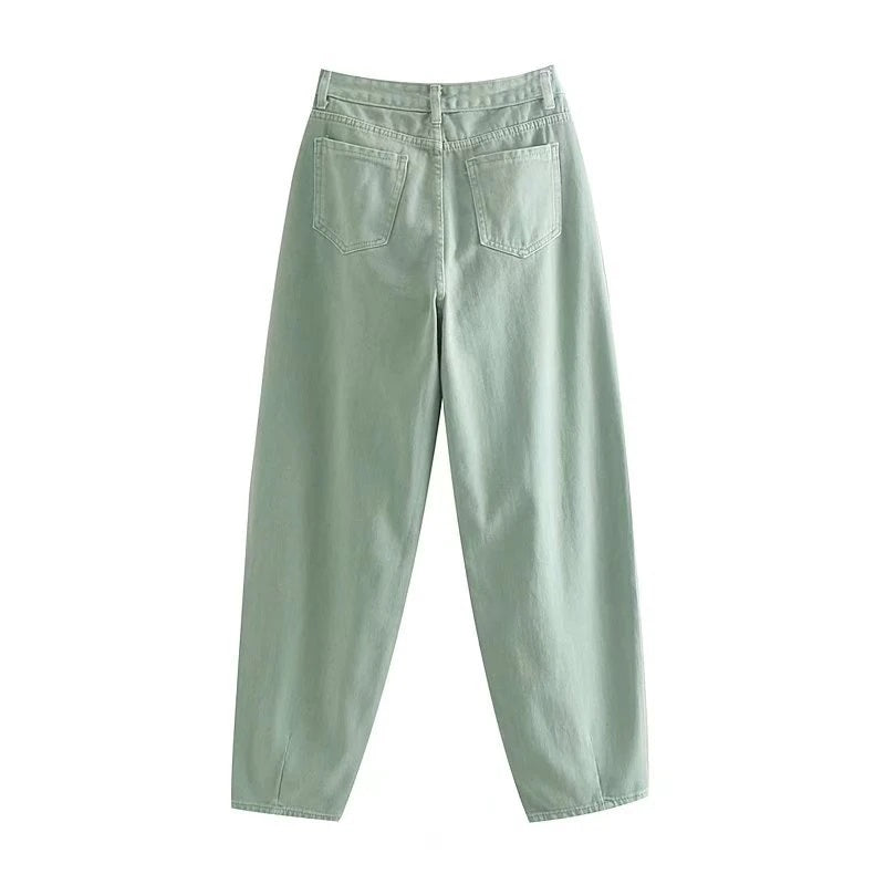 Casual Pleated Loose Streetwear Pocket Cowboy Pants Mssza