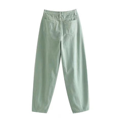 Casual Pleated Loose Streetwear Pocket Cowboy Pants Mssza