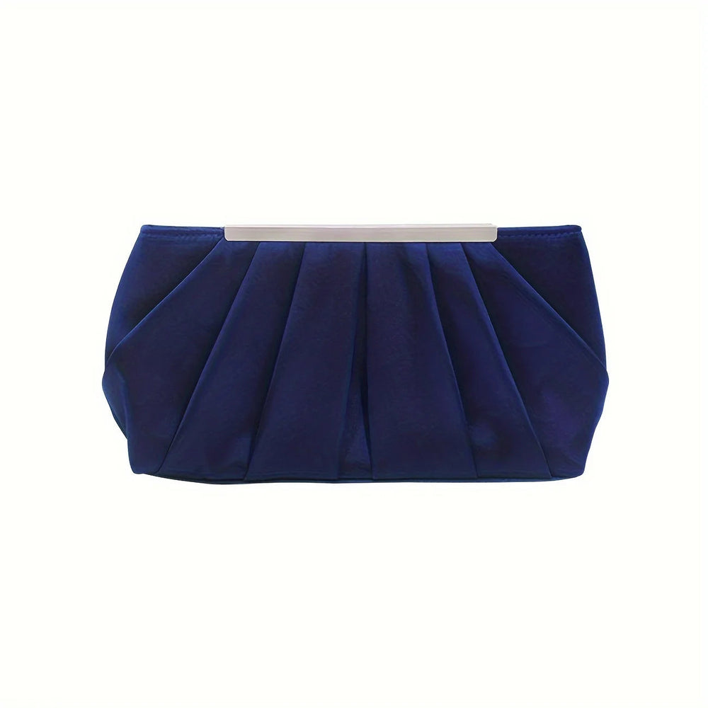 Casual Pleated Silk Polyester Dinner Simple And Generous Large Capacity Clutch Bag Mssza