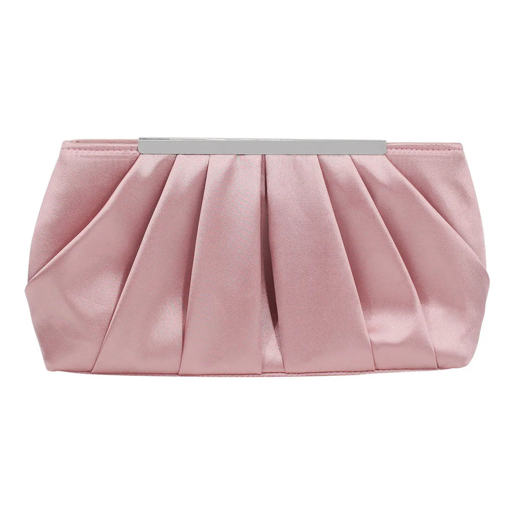 Casual Pleated Silk Polyester Dinner Simple And Generous Large Capacity Clutch Bag Mssza