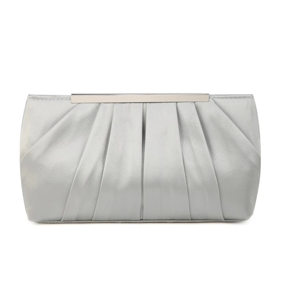 Casual Pleated Silk Polyester Dinner Simple And Generous Large Capacity Clutch Bag Mssza