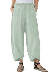 Casual Pocket Elastic Waist Stripe Pants Mssza