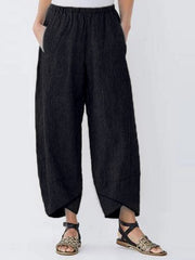 Casual Pocket Elastic Waist Stripe Pants Mssza