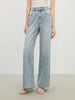 Casual Pockets Long Thin High Waist Drape Zipper Fly Wide-leg Straight Jeans Mssza