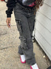 Casual Pockets Trendy Trousers Retro High-Waisted Straight Leg Jeans Mssza