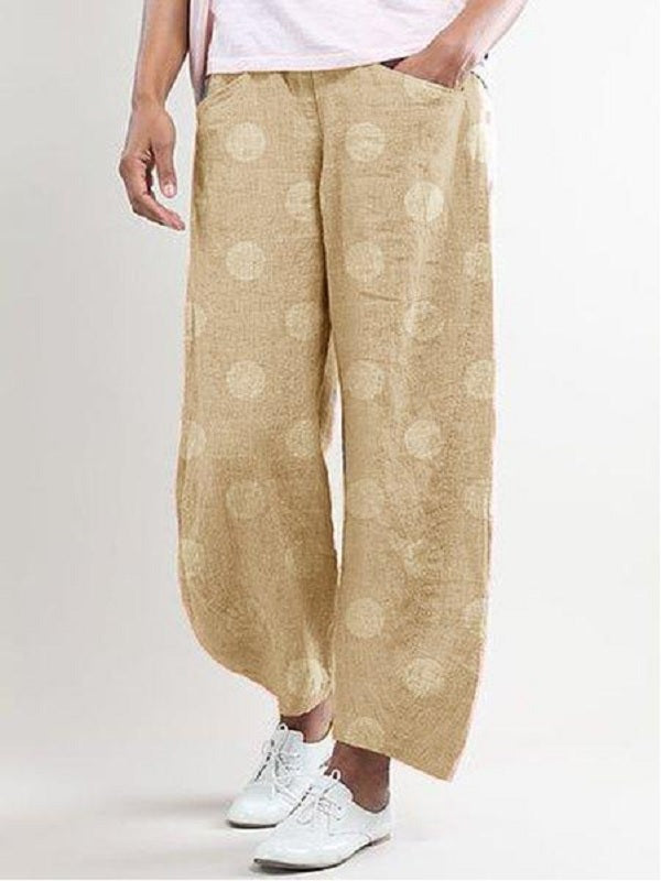 Casual Polka Dot Print Pocket Pants Mssza