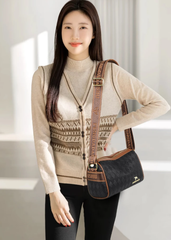 Casual Polyester Baguette Solid Zipper Messenger Shoulder Crossbody Bag Mssza