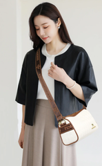Casual Polyester Baguette Solid Zipper Messenger Shoulder Crossbody Bag Mssza