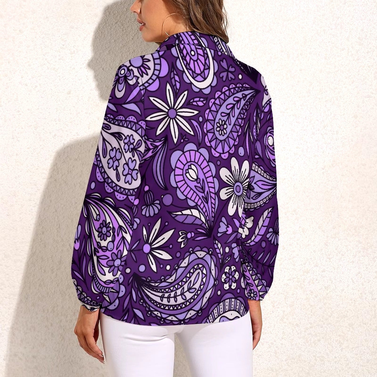 Casual Print Single Breasted Regular Fit Long-Sleeve Shirt Mssza