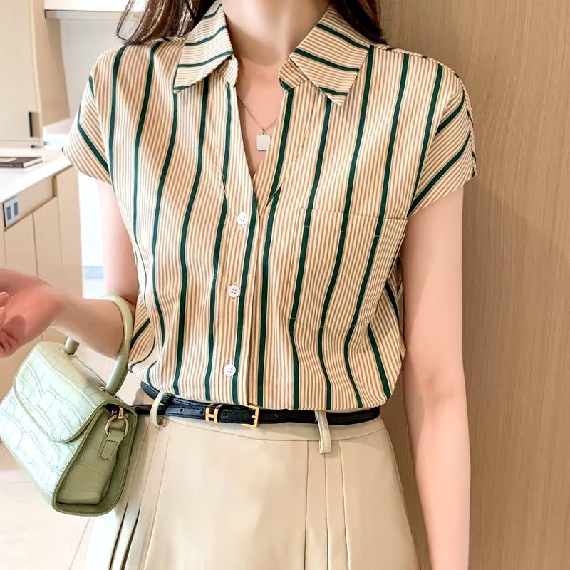 Casual Print Slight Stretch Single Breasted Shirts Mssza
