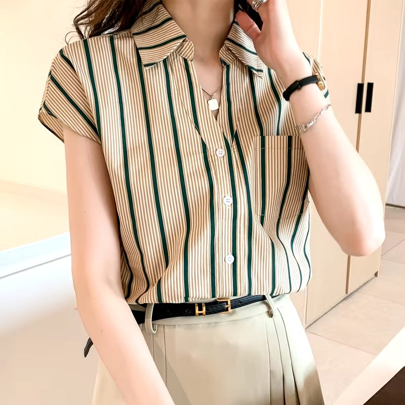 Casual Print Slight Stretch Single Breasted Shirts Mssza
