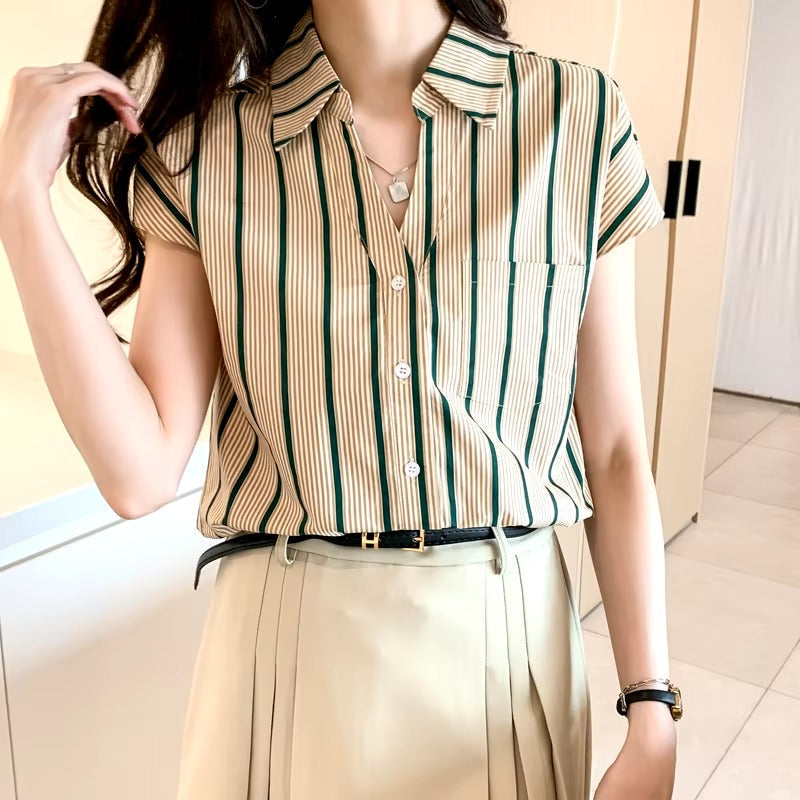 Casual Print Slight Stretch Single Breasted Shirts Mssza