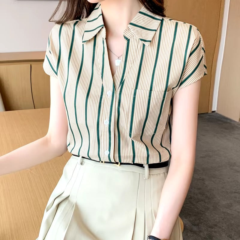 Casual Print Slight Stretch Single Breasted Shirts Mssza