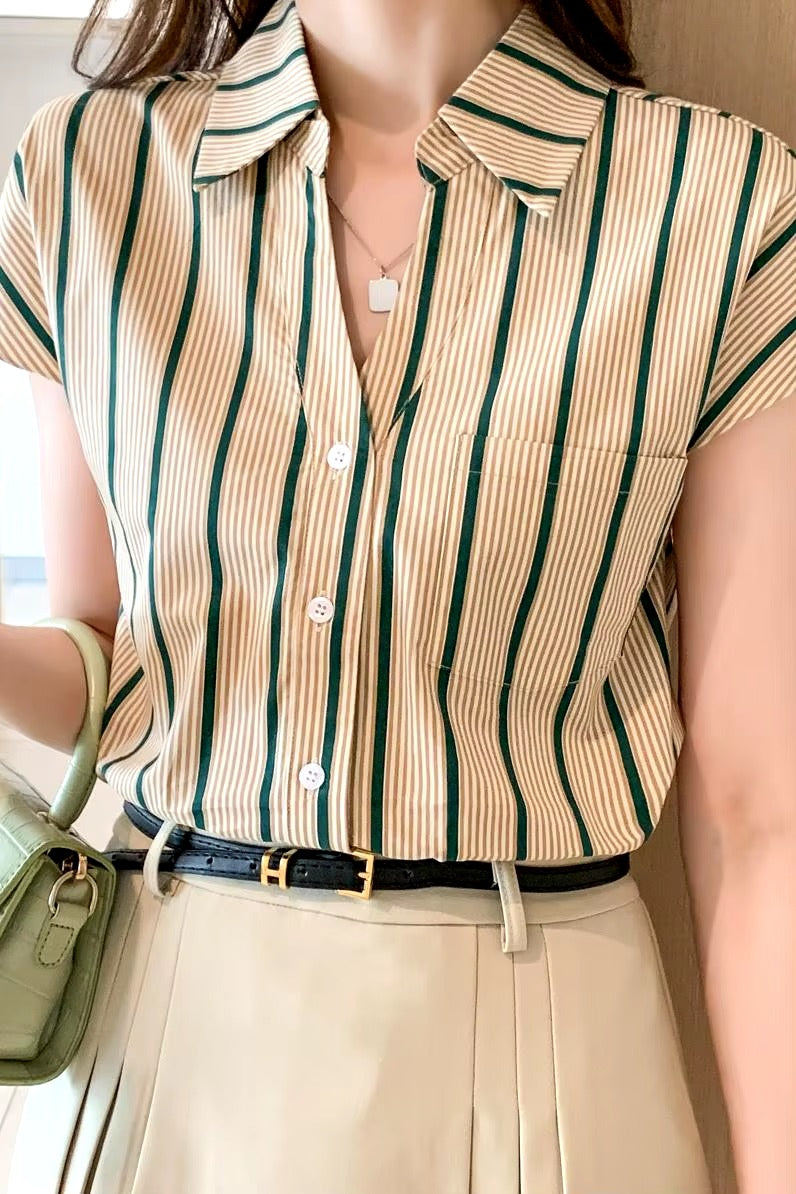 Casual Print Slight Stretch Single Breasted Shirts Mssza