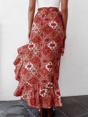 Casual Printed Polyester Skirt Bottoms Mssza