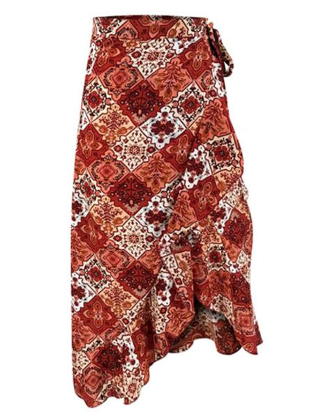 Casual Printed Polyester Skirt Bottoms Mssza