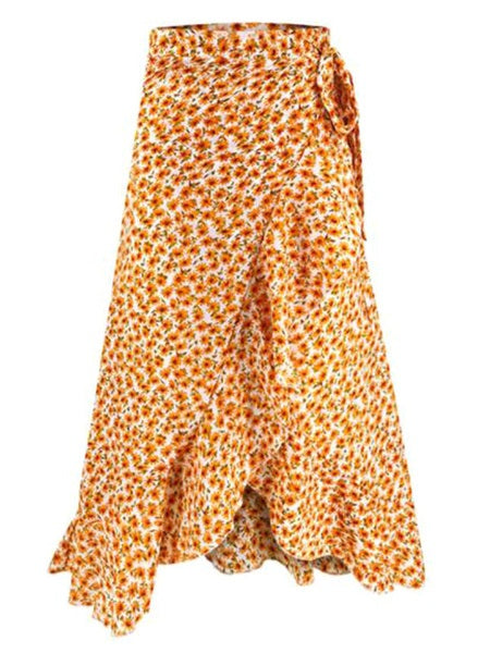 Casual Printed Polyester Skirt Bottoms Mssza