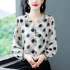 Vintage Printed Ruffled Collar Half Sleeve Chiffon Pullovers Shirt Mssza