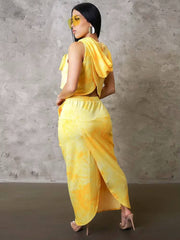 Casual Pullover Cargo Skirts And Sleeveless Hoodies 2 Piece Outfits Mssza