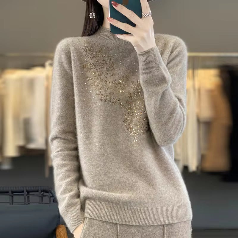 Casual Pullover Woolen Slim Fit Diamond Knitted Thick and Warm Top Mssza