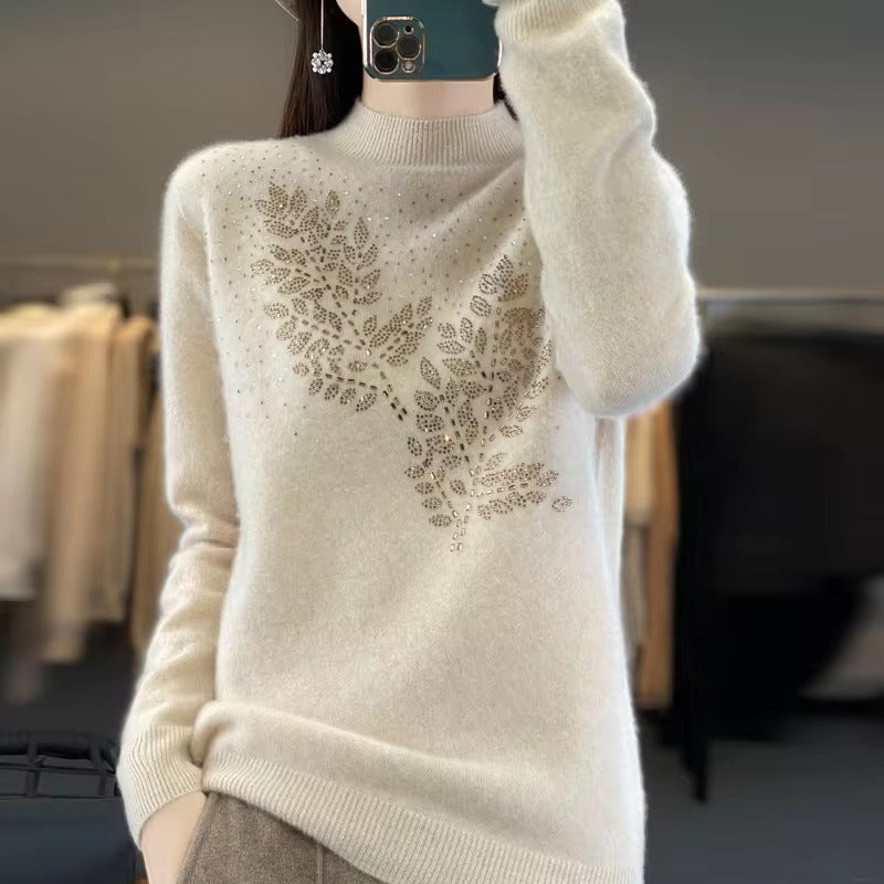 Casual Pullover Woolen Slim Fit Diamond Knitted Thick and Warm Top Mssza