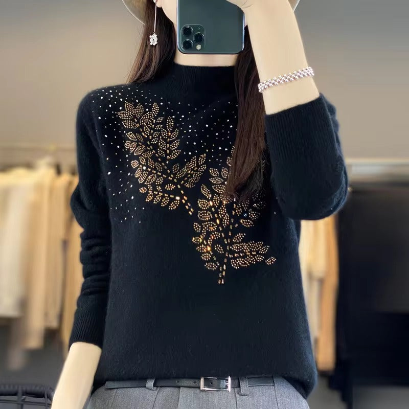 Casual Pullover Woolen Slim Fit Diamond Knitted Thick and Warm Top Mssza
