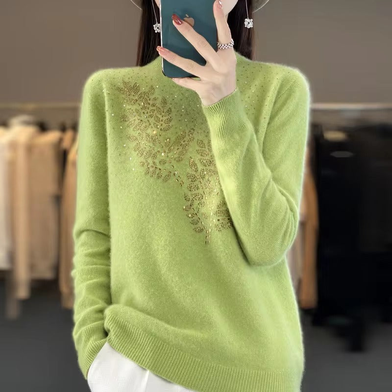 Casual Pullover Woolen Slim Fit Diamond Knitted Thick and Warm Top Mssza