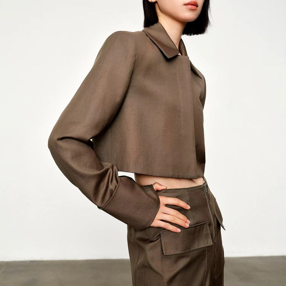 Casual Pullover Zipper Pocket Straight Pants Suit Two-piece Mssza