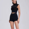 Quick-Dry Sleeveless Fixed Pad Mesh Sports Yoga T-Shirt Mssza