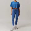 Quick-Drying Crop Top And Pant 2 Piece Sports Yoga Suit Mssza