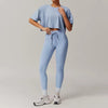 Quick-Drying Crop Top And Pant 2 Piece Sports Yoga Suit Mssza