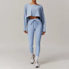 Trendy Quick-Drying Crop Top And Pant 2 Piece Sports Yoga Suit Mssza