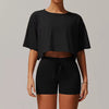 Quick-Drying Crop Top And Pant 2 Piece Sports Yoga Suit Mssza