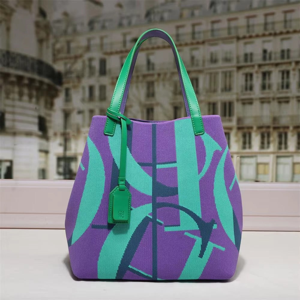Casual Retro Design Large Capacity Bucket Handbag Mssza