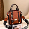 Casual Retro PU Leather Color Contrast Crossbody Simple Square Mini Bag Mssza