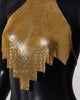 Casual Rhinestone Backless Halter Neck Metal Sequins Tank Tops Mssza
