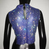 Casual Rhinestone Backless Turtleneck Side Split Diamonds Chain T Shirt Mssza