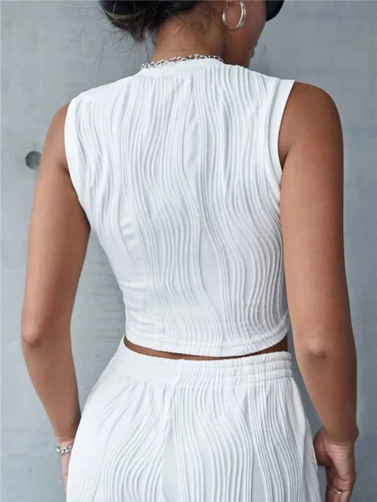 Casual Rib Knit Mock Neck Slim Fit High Stretch Tank Top Mssza