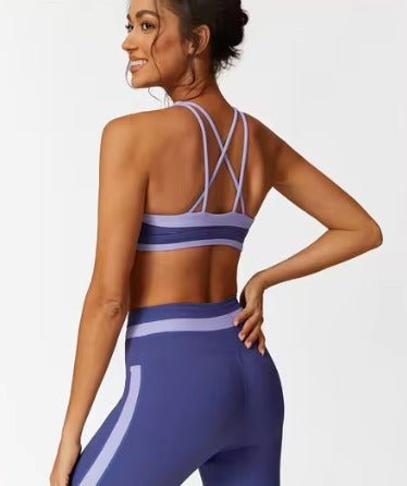Casual Ribbed Sports Suits Bra And High Waist Leggings 2 Pieces Set Mssza